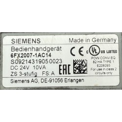 Siemens - SINUMERIK FM-NC /840D /810D - Hand-Held Controller - 6FX2007-1AC14