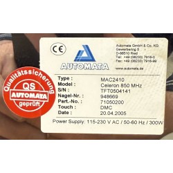 Automata MAC4010 Celeron 850 MHz Panel PC - MAC2410