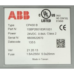 ABB CP430 B Part N 24VDC Control Panel - 1SBP260183R1001