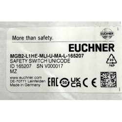 Euchner Safety Switch - MGB2-L1HE-MLI-U-MA-L-165207 - NEU