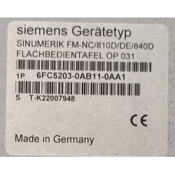 Siemens panel 6FC5203-0AB11-0AA1 -//- 6FC5 203-0AB11-0AA1