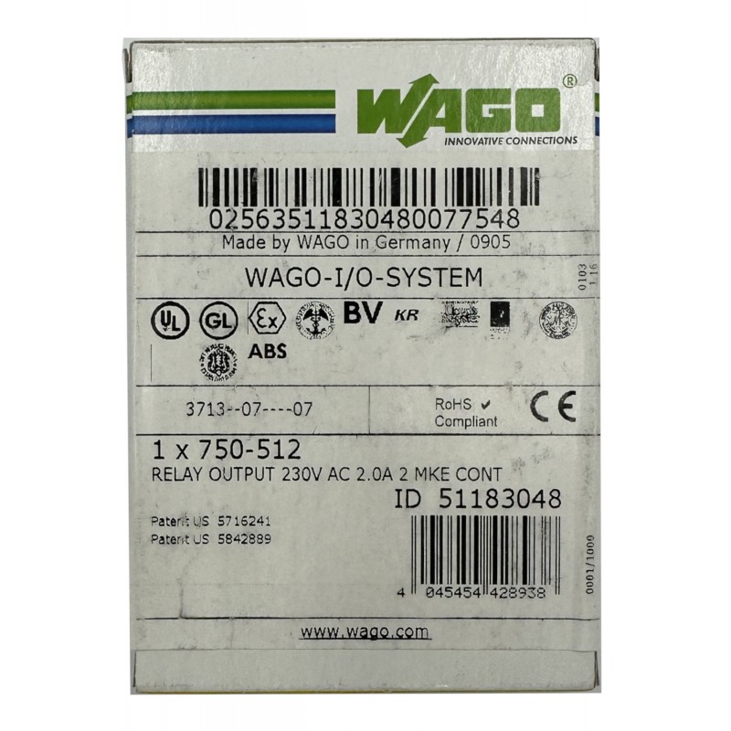 WAGO 2-Channel Relay Output - 750-512 - NEU
