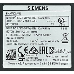 Siemens 1,5 KW -frequency converter -  6SL3210-5BB21-5UV1