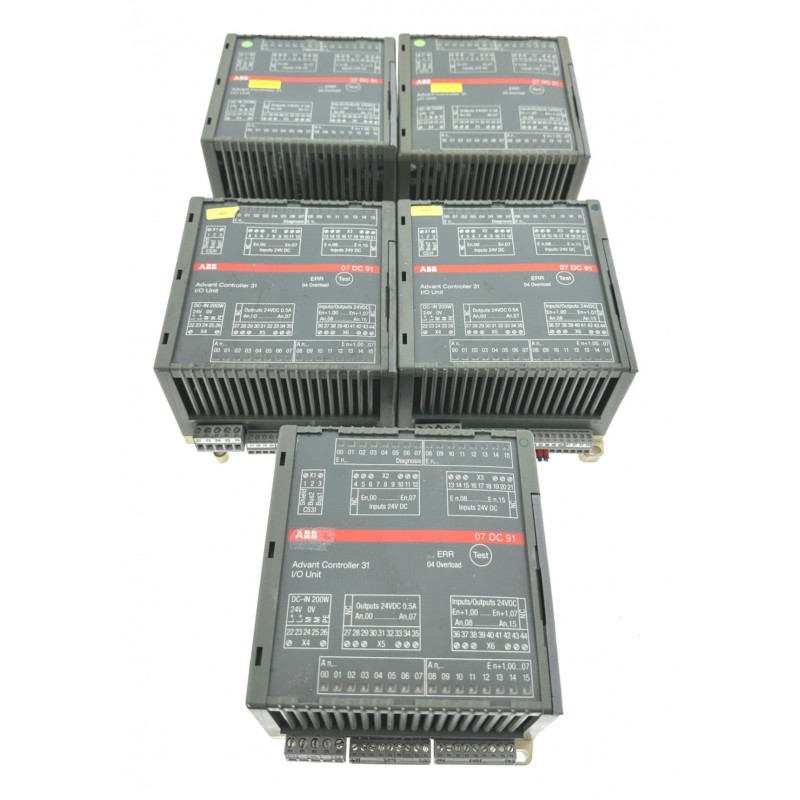 5 x ABB ADVANT - 07DC91C - CONTROLLER I/O UNIT 07 DC 91 C - GJR5251400R0202