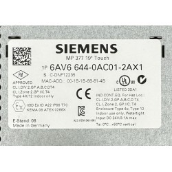 Siemens MP 377 - Touch Panel 19“  - 6AV6644-0AC01-2AX1 - NEU