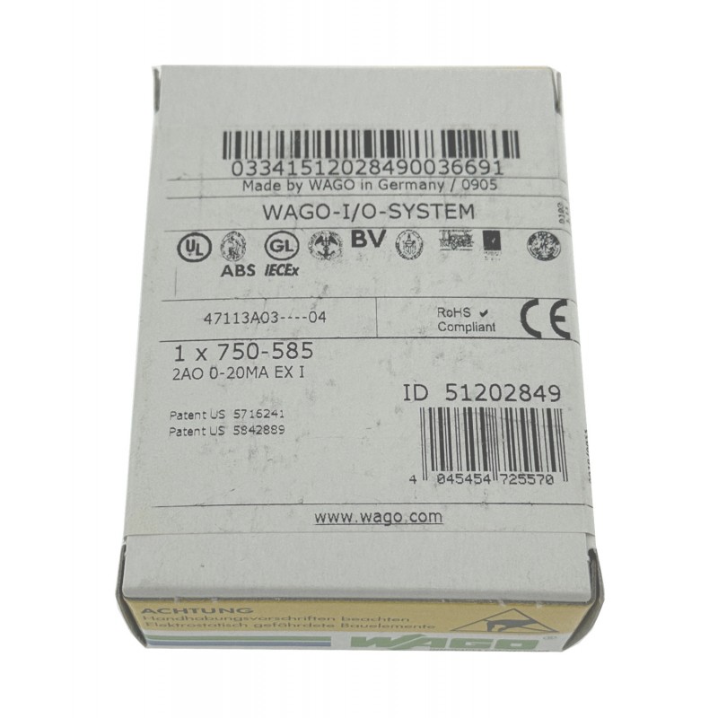 WAGO 750-585 - 2-CHANNEL Analog Output Module - 750-585 - NEW