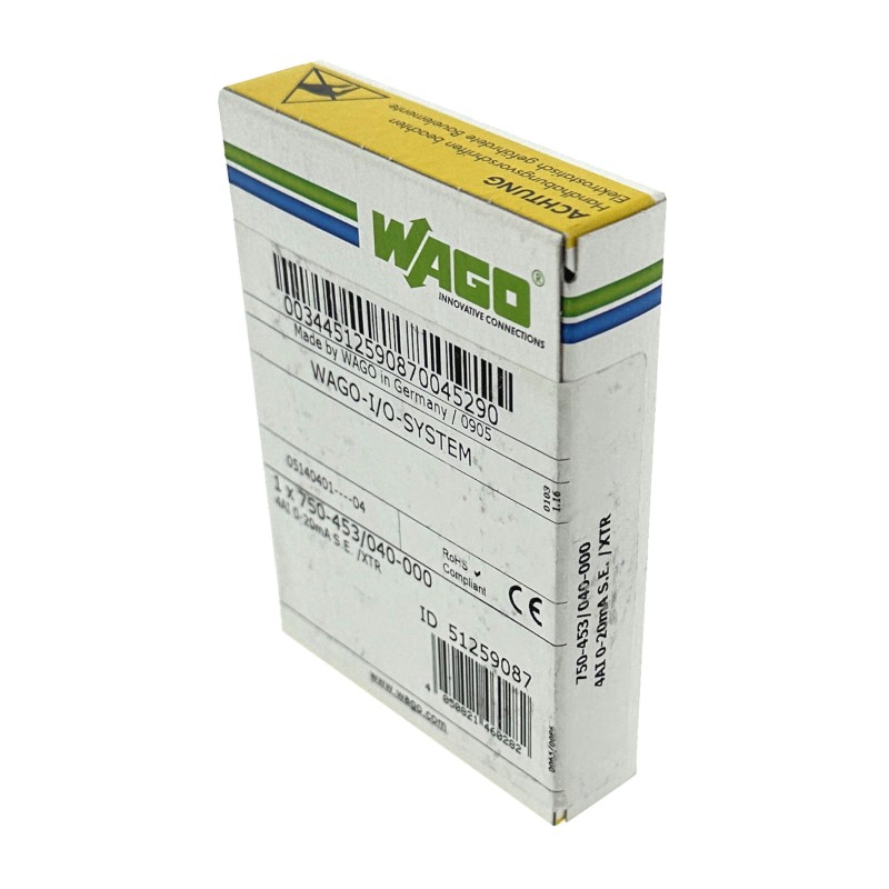 WAGO 750-453 - I/O-System - 4 Channel  Analog Input - 750-453/040-000 - NEW