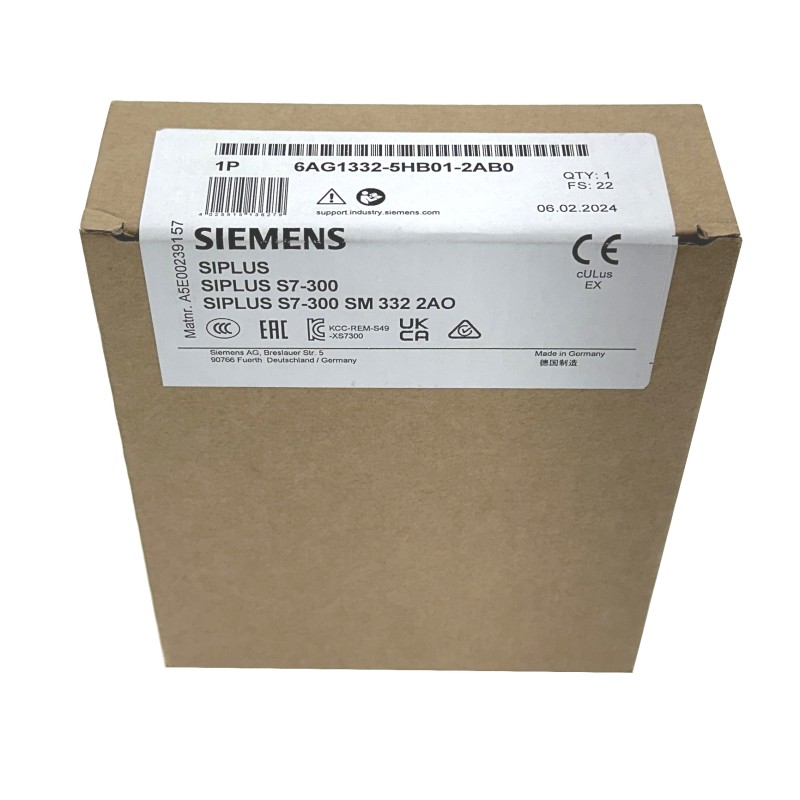Siemens SIPLUS S7-300 SM 332 2AO - 6AG1332-5HB01-2AB0 - NEU