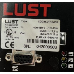 LUST frequency converter Out: 3x0-400V 17A 11,8kVA 0-400Hz - CDD34.017.W2.0