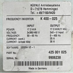 VECTRON K400-025 (PART-No.: 425001025) - Frequency Inverter - K 400-025