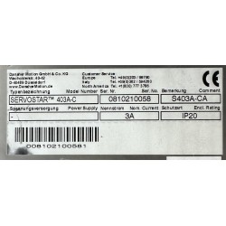 copy of Danaher KOLLMORGEN Seidel - S 403 A-CA SERVOSTAR - S403A-CA