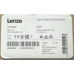 Lenze Frequency converter i510 2,2kw/3 HP Typ - I51AE222F10V10001S - NEU